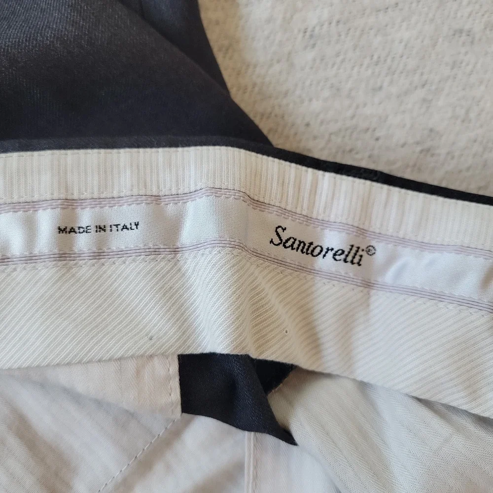 Santorelli Mens 42 Gray Loro Piana Wool Super 110s Roma Trousers Italy Luxury